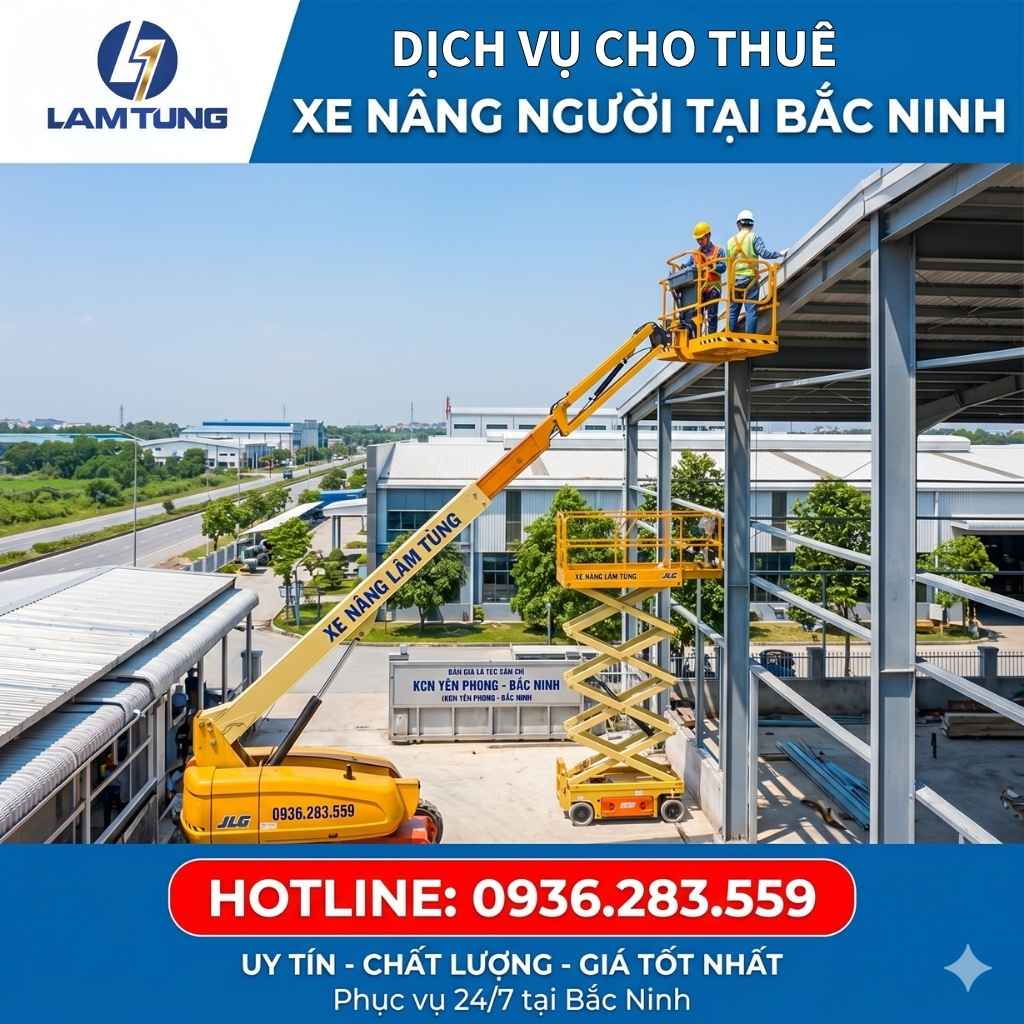 Cho thuê xe nâng người tại bắc ninh - xe - nâng Lâm Tùng
