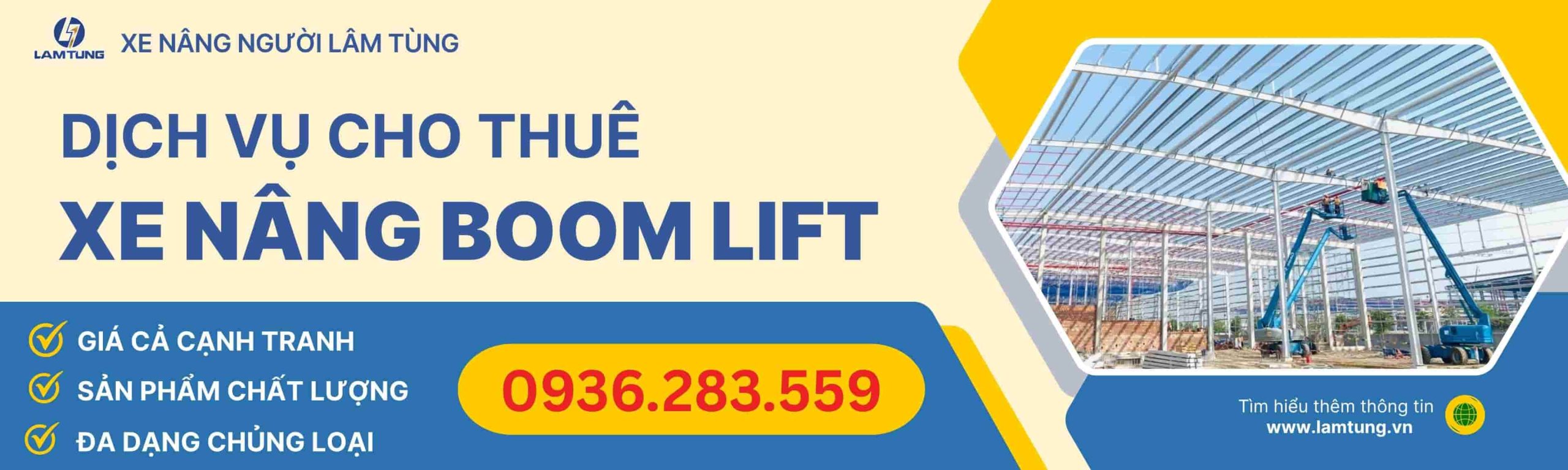 dịch vụ cho thuê xe nâng người boom lift