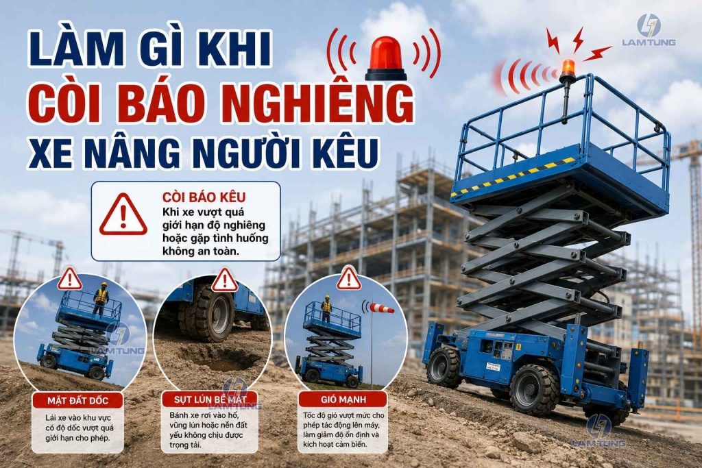 còi cảnh báo xe nâng người kêu