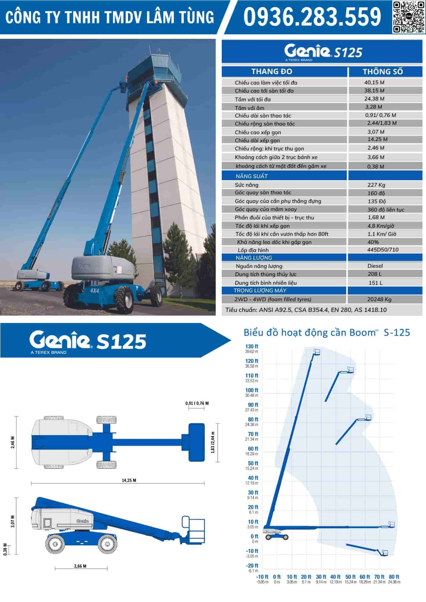 GENIE S125 - xe nâng người boom lift