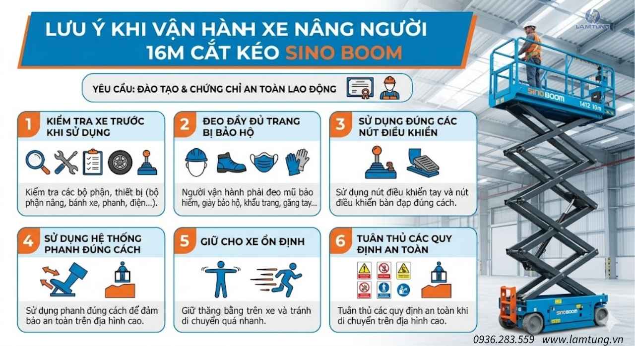 lưu ý khi sử dụng xe nâng người 16m sinoboom GTJZ 1412