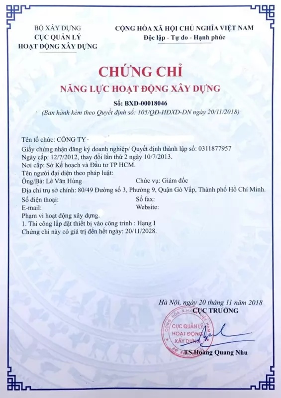 chung chi nang luc xay dung