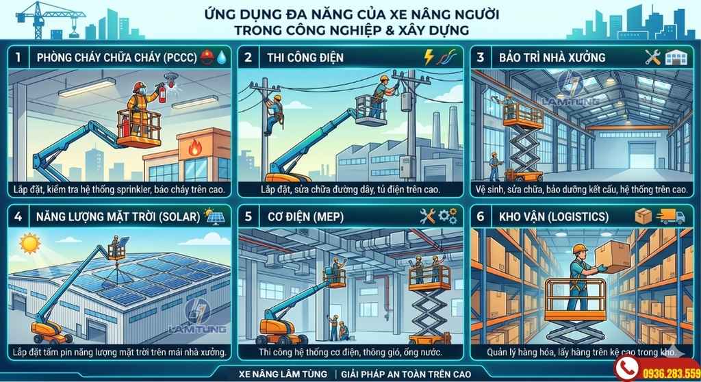 ứng dụng của xe nâng người