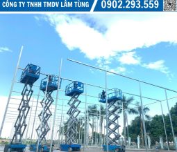 Xe nâng cắt kéo thi công trên cao