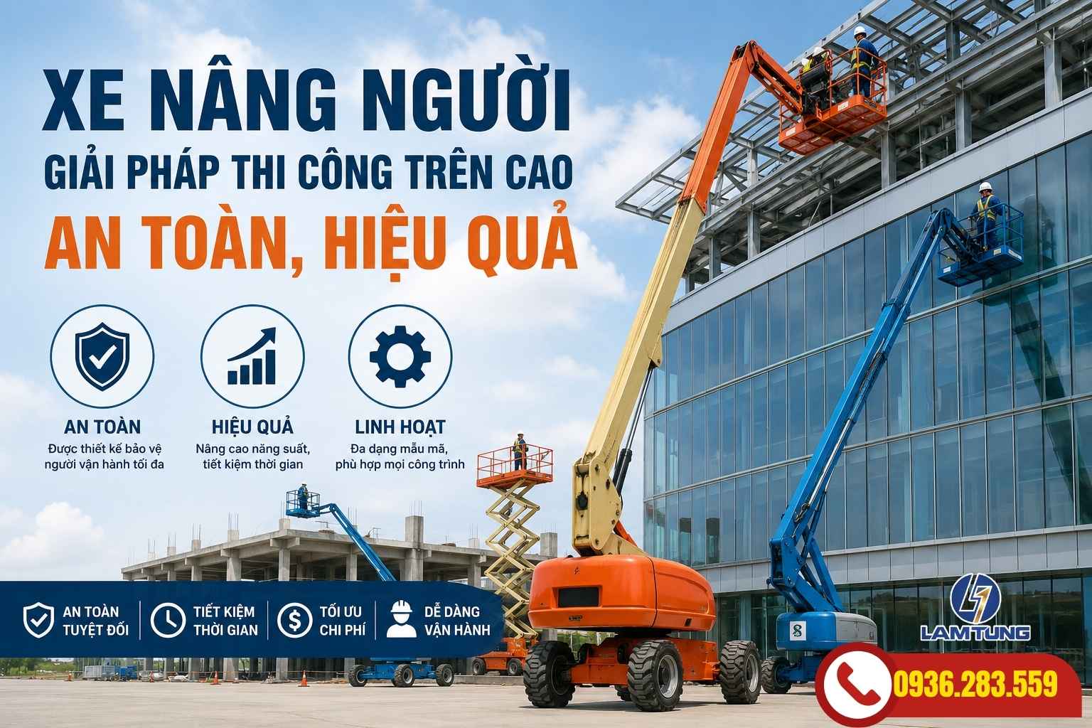 xe nâng người thi công
